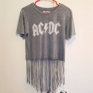 AC/DC t-shirt with fringe